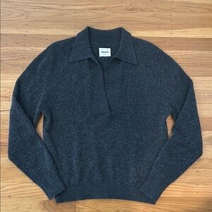 KHAITE charcoal cashmere “Jo” sweater size small